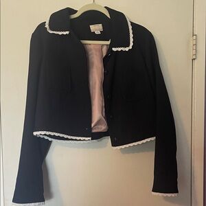 Kimchi Blue Black Blazer with White Trim